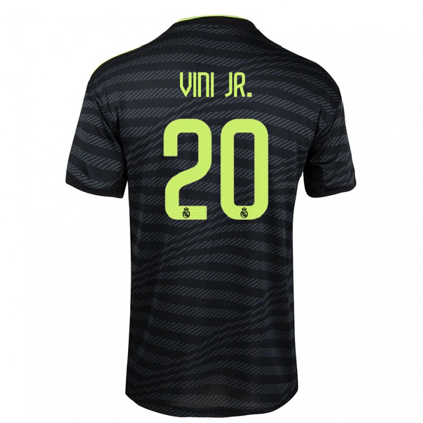 Kandiny Naisten Vinicius Junior #20 Musta Tummanharmaa Kolmas Sarja 2022/23 Lyhythihainen Paita T-paita