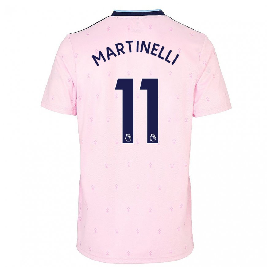 Kandiny Naisten Gabriel Martinelli #11 Vaaleanpunainen Laivasto Kolmas Sarja 2022/23 Lyhythihainen Paita T-paita