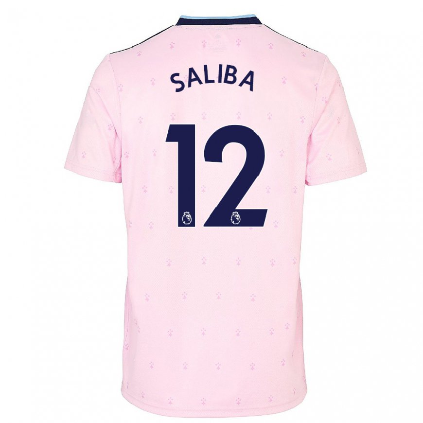 Kandiny Naisten William Saliba #12 Vaaleanpunainen Laivasto Kolmas Sarja 2022/23 Lyhythihainen Paita T-paita