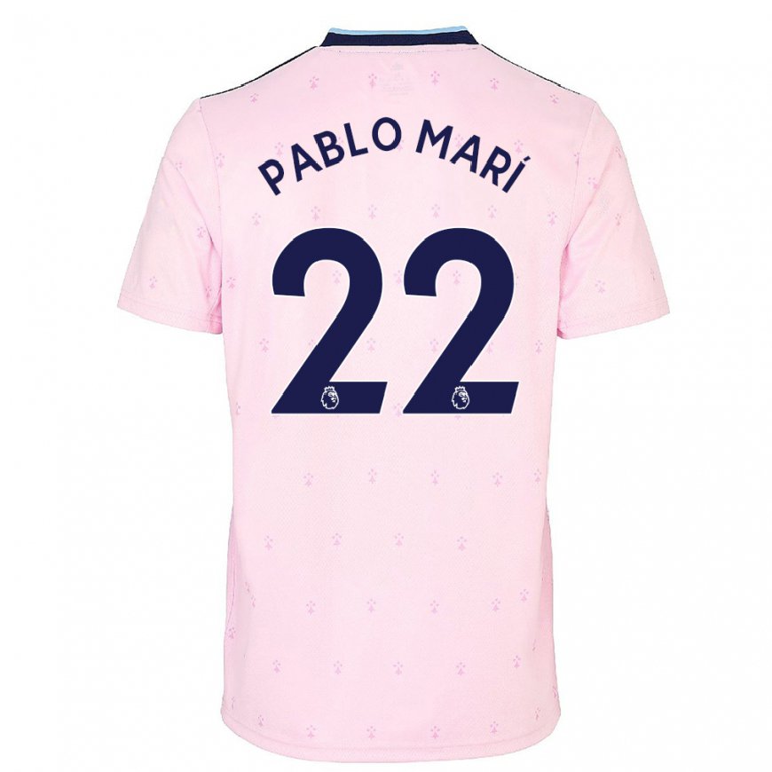 Kandiny Naisten Pablo Mari #22 Vaaleanpunainen Laivasto Kolmas Sarja 2022/23 Lyhythihainen Paita T-paita