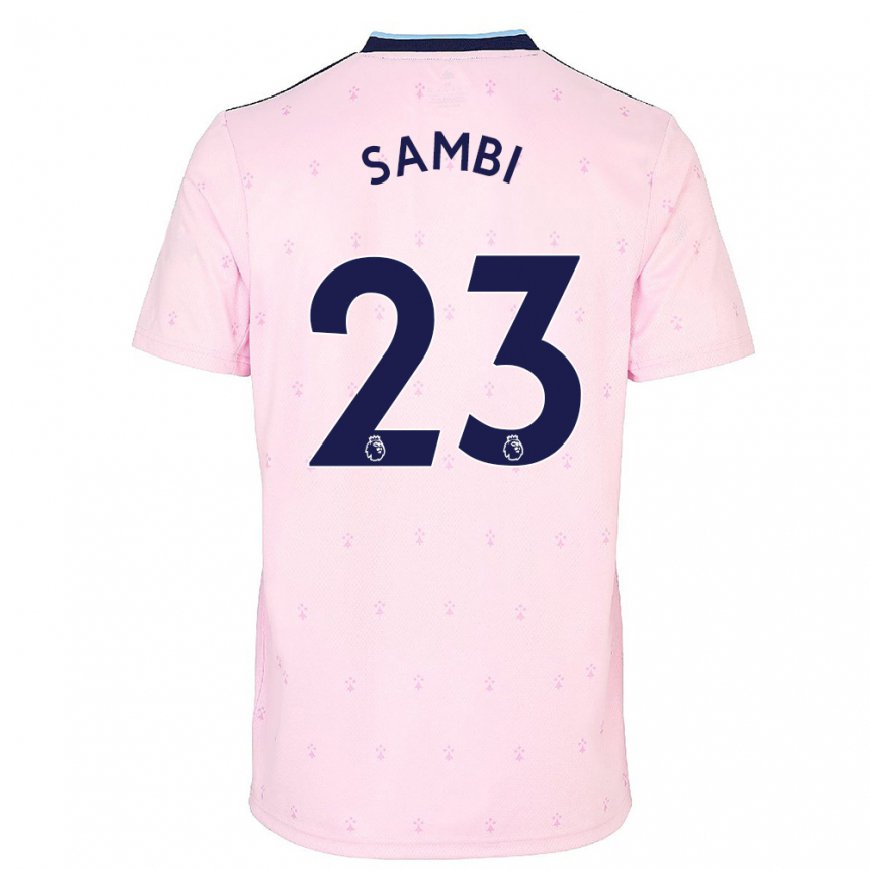 Kandiny Naisten Albert Sambi Lokonga #23 Vaaleanpunainen Laivasto Kolmas Sarja 2022/23 Lyhythihainen Paita T-paita