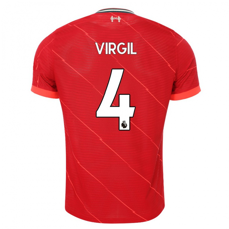 Naisten Jalkapallo Virgil Van Dijk #4 Punainen Kotipaita 2021/22 Lyhythihainen Paita T-paita