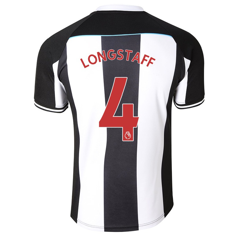 Naisten Jalkapallo Matthew Longstaff #4 Valkoinen Musta Kotipaita 2021/22 Lyhythihainen Paita T-paita