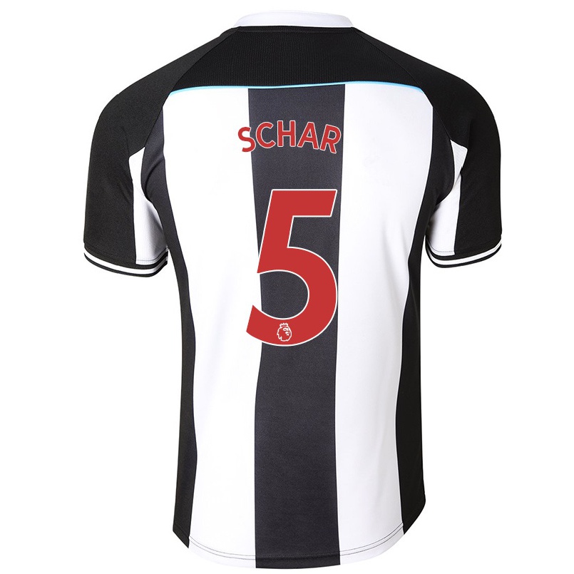 Naisten Jalkapallo Fabian Schar #5 Valkoinen Musta Kotipaita 2021/22 Lyhythihainen Paita T-paita