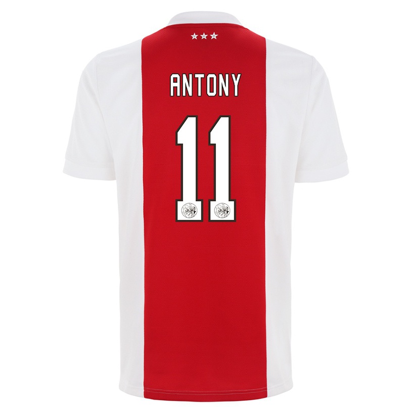 Naisten Jalkapallo Antony #11 Punainen Valkoinen Kotipaita 2021/22 Lyhythihainen Paita T-paita