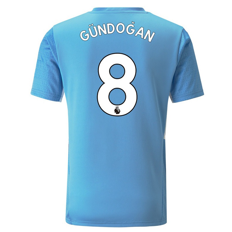 Naisten Jalkapallo Ilkay Gundogan #8 Sininen Kotipaita 2021/22 Lyhythihainen Paita T-paita