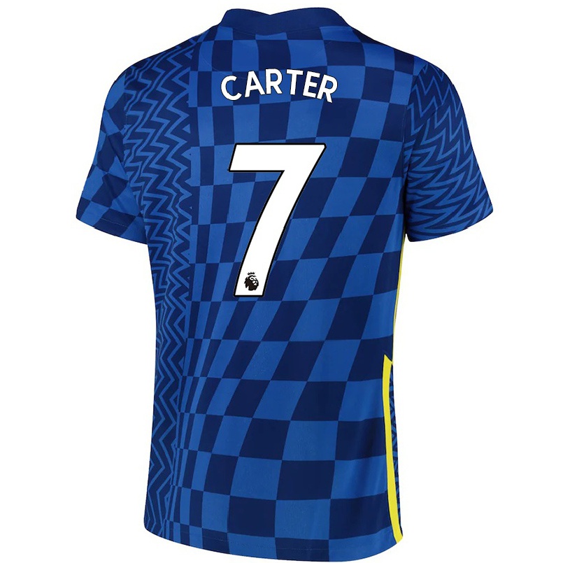 Naisten Jalkapallo Jess Carter #7 Tummansininen Kotipaita 2021/22 Lyhythihainen Paita T-paita