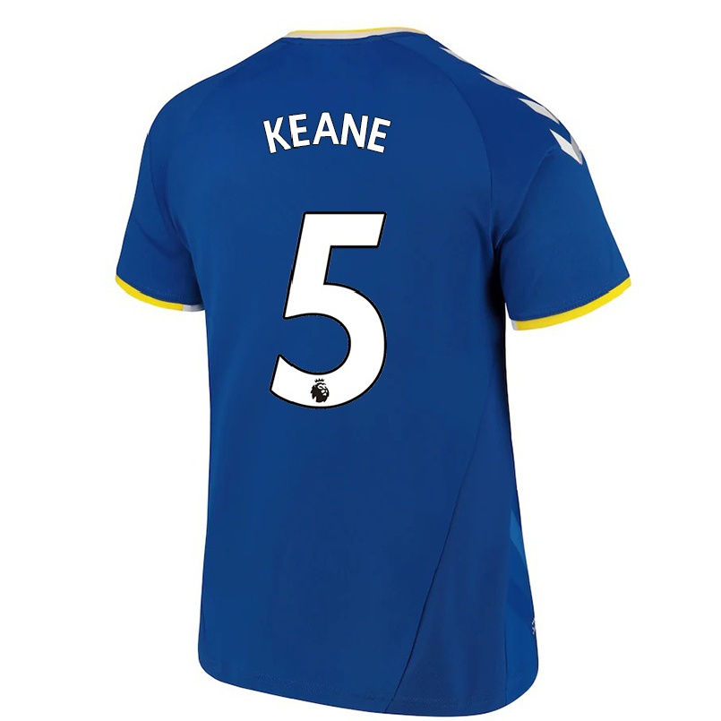 Naisten Jalkapallo Michael Keane #5 Kuninkaallisen Sininen Kotipaita 2021/22 Lyhythihainen Paita T-paita