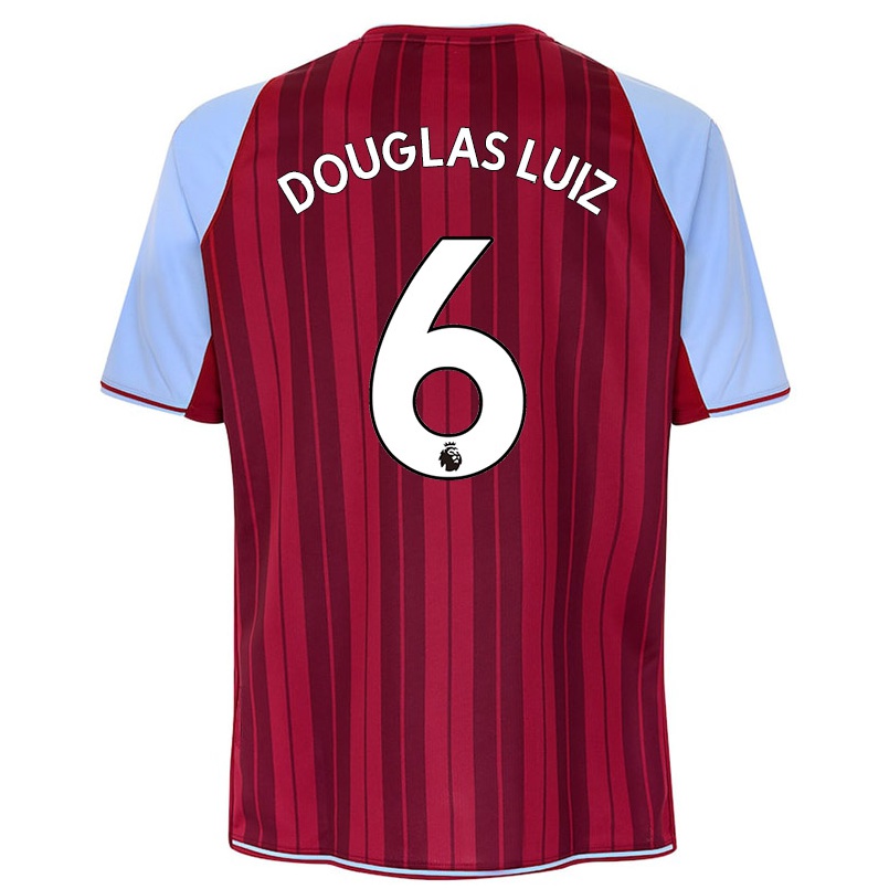 Naisten Jalkapallo Douglas Luiz #6 Kastanjanruskea Kotipaita 2021/22 Lyhythihainen Paita T-paita
