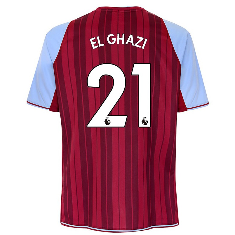 Naisten Jalkapallo Anwar El Ghazi #21 Kastanjanruskea Kotipaita 2021/22 Lyhythihainen Paita T-paita