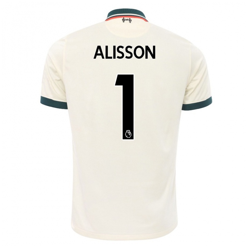 Naisten Jalkapallo Alisson #1 Beige Vieraspaita 2021/22 Lyhythihainen Paita T-paita