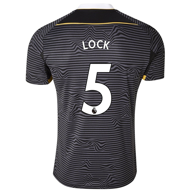 Naisten Jalkapallo Courtney Lock #5 Musta Vieraspaita 2021/22 Lyhythihainen Paita T-paita