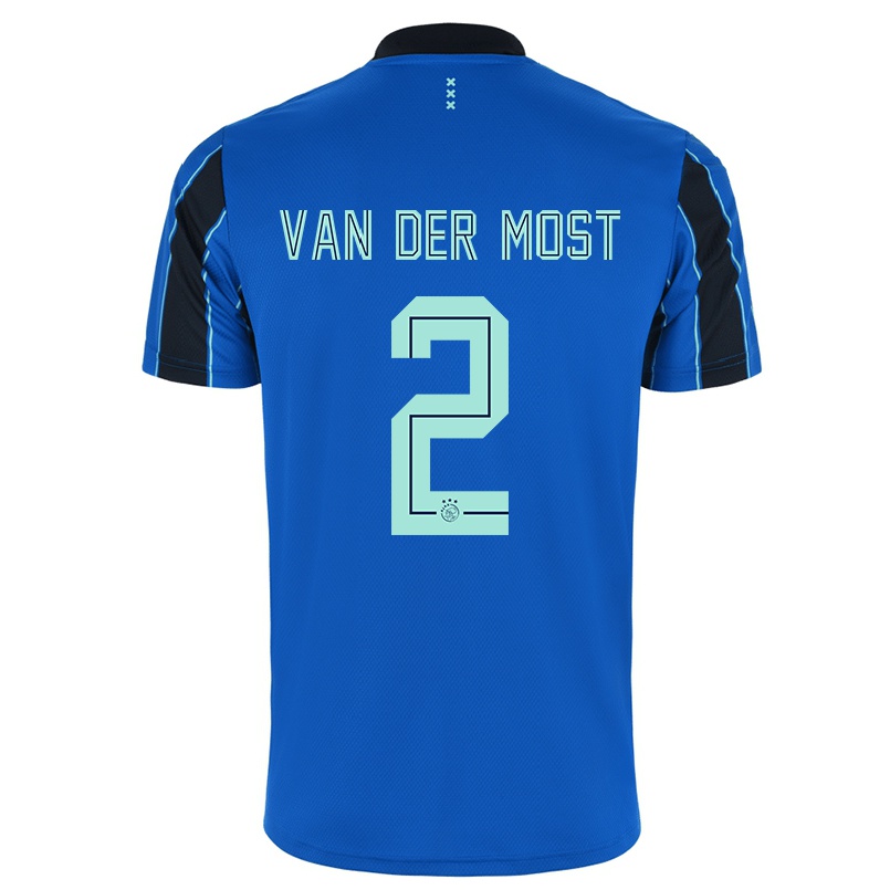 Naisten Jalkapallo Liza Van Der Most #2 Sininen Musta Vieraspaita 2021/22 Lyhythihainen Paita T-paita