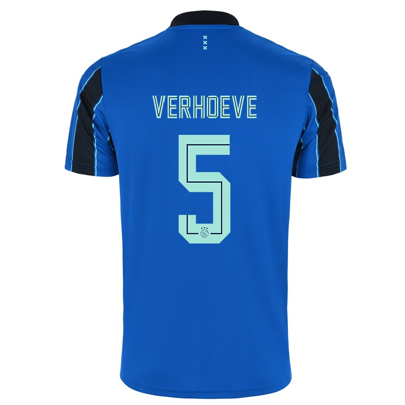 Naisten Jalkapallo Soraya Verhoeve #5 Sininen Musta Vieraspaita 2021/22 Lyhythihainen Paita T-paita