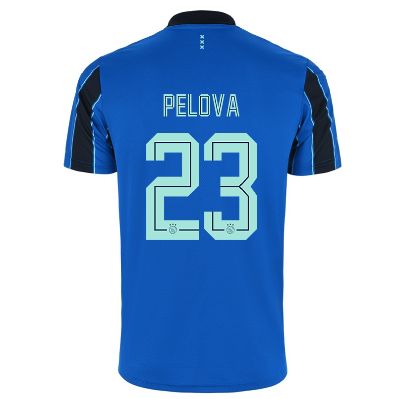 Naisten Jalkapallo Victoria Pelova #23 Sininen Musta Vieraspaita 2021/22 Lyhythihainen Paita T-paita