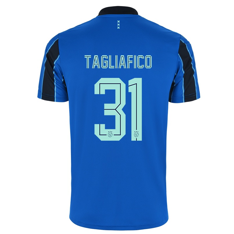 Naisten Jalkapallo Nicolas Tagliafico #31 Sininen Musta Vieraspaita 2021/22 Lyhythihainen Paita T-paita