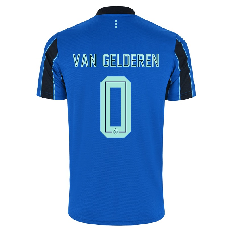 Naisten Jalkapallo Liam Van Gelderen #0 Sininen Musta Vieraspaita 2021/22 Lyhythihainen Paita T-paita