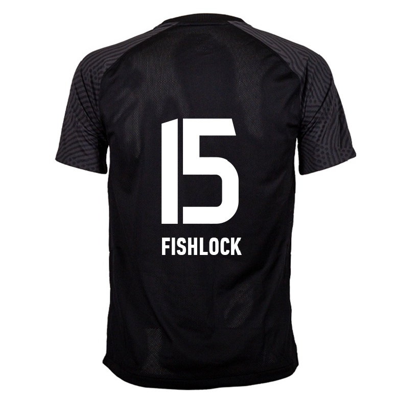 Naisten Jalkapallo Jessica Fishlock #15 Musta Vieraspaita 2021/22 Lyhythihainen Paita T-paita