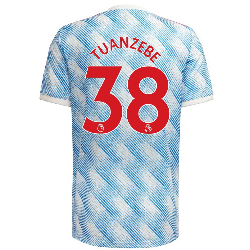 Naisten Jalkapallo Axel Tuanzebe #38 Sinivalkoinen Vieraspaita 2021/22 Lyhythihainen Paita T-paita