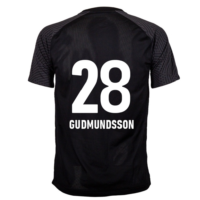 Naisten Jalkapallo Albert Gudmundsson #28 Musta Vieraspaita 2021/22 Lyhythihainen Paita T-paita