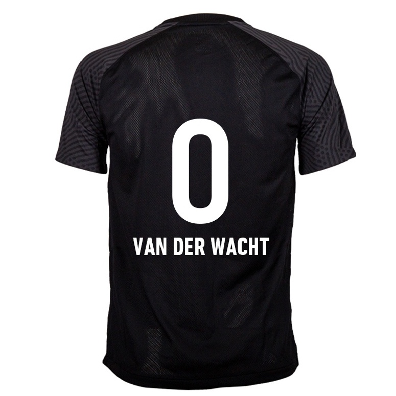 Naisten Jalkapallo Rens Van Der Wacht #0 Musta Vieraspaita 2021/22 Lyhythihainen Paita T-paita