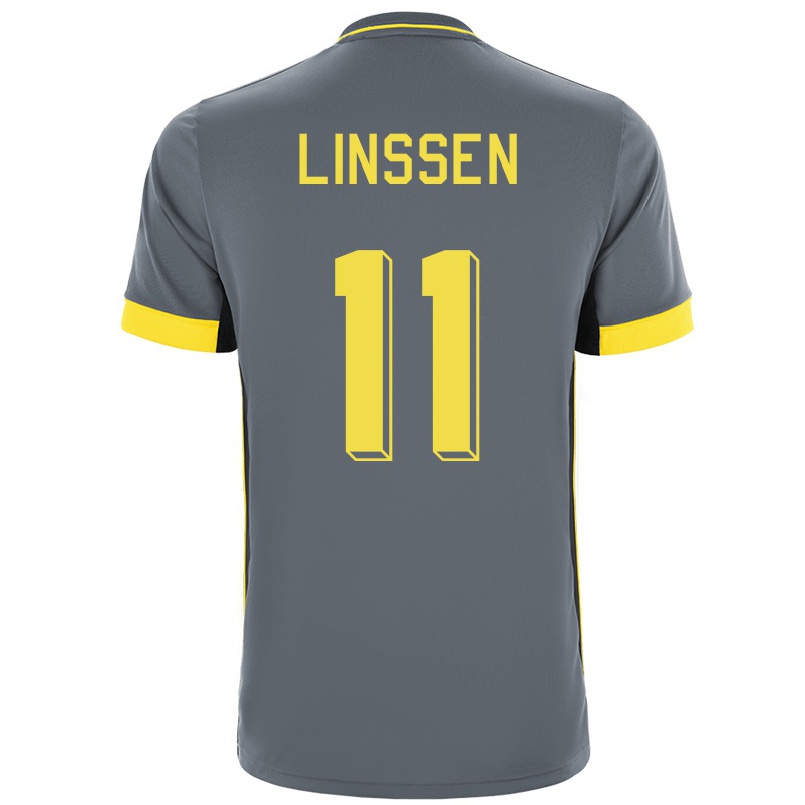 Naisten Jalkapallo Bryan Linssen #11 Harmaa Musta Vieraspaita 2021/22 Lyhythihainen Paita T-paita