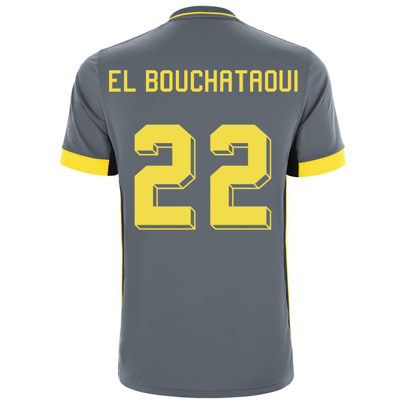 Naisten Jalkapallo Achraf El Bouchataoui #22 Harmaa Musta Vieraspaita 2021/22 Lyhythihainen Paita T-paita