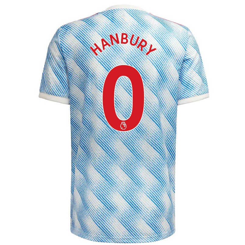 Naisten Jalkapallo Eric Hanbury #0 Sinivalkoinen Vieraspaita 2021/22 Lyhythihainen Paita T-paita