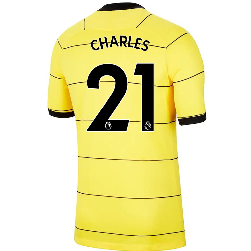 Naisten Jalkapallo Niamh Charles #21 Keltainen Vieraspaita 2021/22 Lyhythihainen Paita T-paita