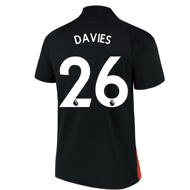 Naisten Jalkapallo Tom Davies #26 Musta Vieraspaita 2021/22 Lyhythihainen Paita T-paita