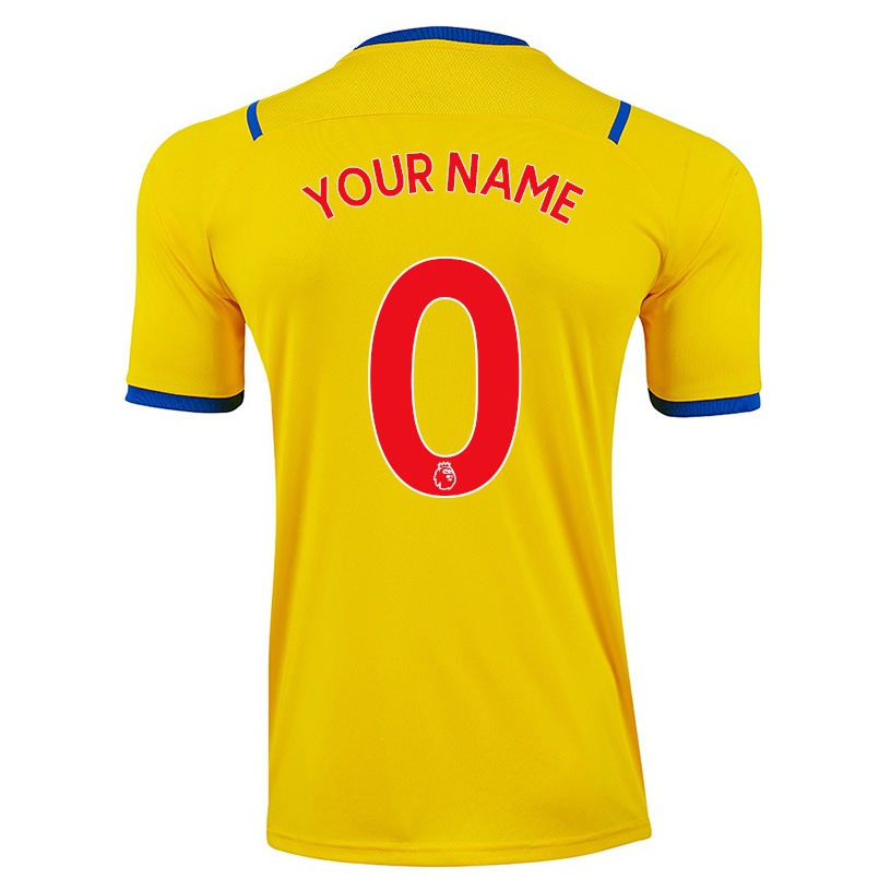 Naisten Jalkapallo Sinun Nimesi #0 Keltainen Vieraspaita 2021/22 Lyhythihainen Paita T-paita