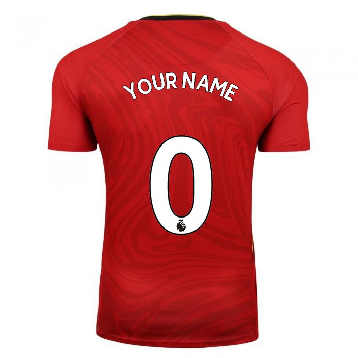 Naisten Jalkapallo Sinun Nimesi #0 Punainen Vieraspaita 2021/22 Lyhythihainen Paita T-paita