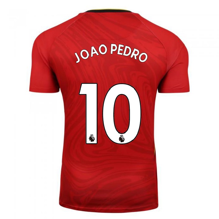 Naisten Jalkapallo Joao Pedro #10 Punainen Vieraspaita 2021/22 Lyhythihainen Paita T-paita