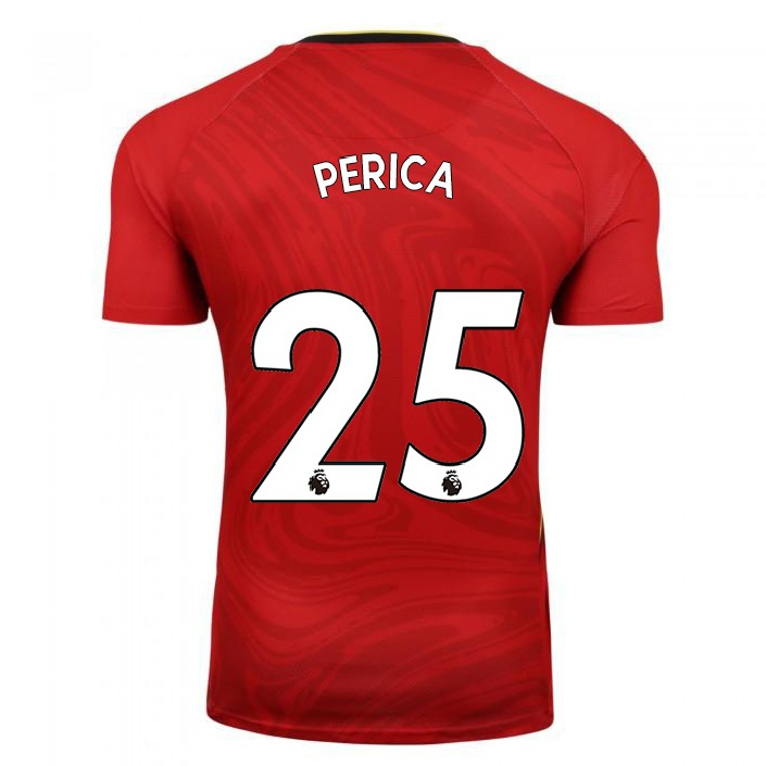 Naisten Jalkapallo Stipe Perica #25 Punainen Vieraspaita 2021/22 Lyhythihainen Paita T-paita