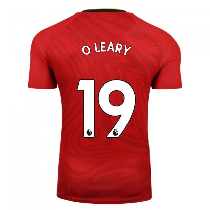 Naisten Jalkapallo Katie O'leary #19 Punainen Vieraspaita 2021/22 Lyhythihainen Paita T-paita
