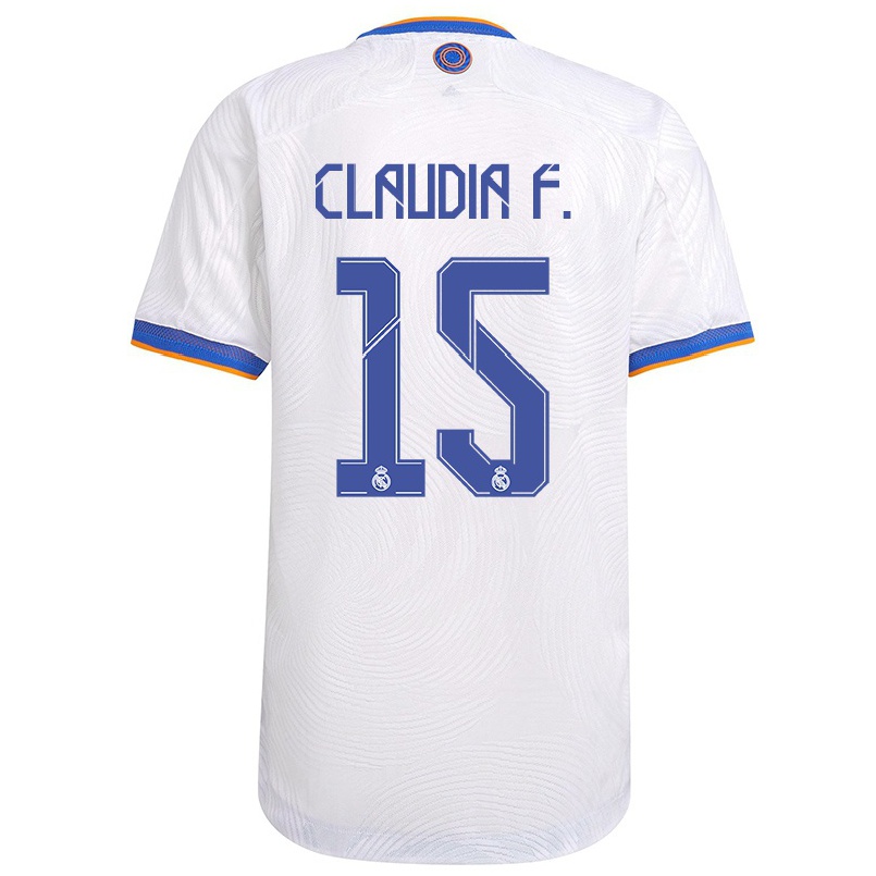Naisten Jalkapallo Claudia Florentino #15 Valkoinen Kotipaita 2021/22 Lyhythihainen Paita T-paita