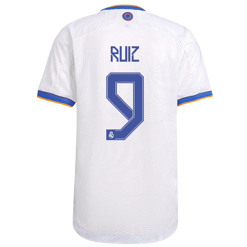Naisten Jalkapallo Pedro Ruiz #9 Valkoinen Kotipaita 2021/22 Lyhythihainen Paita T-paita