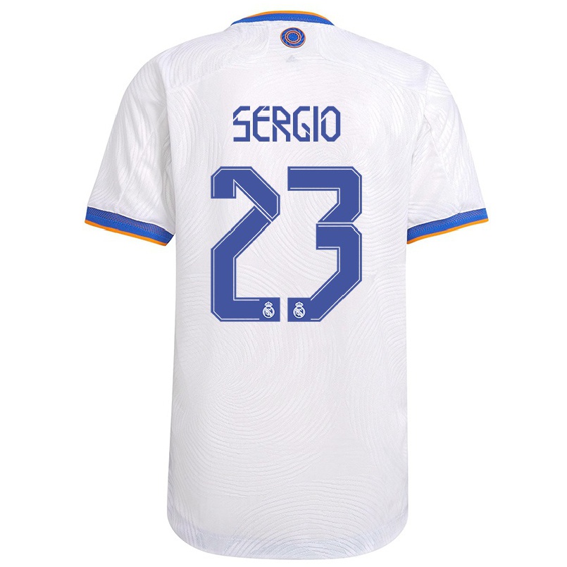 Naisten Jalkapallo Llull Sergio #23 Valkoinen Kotipaita 2021/22 Lyhythihainen Paita T-paita