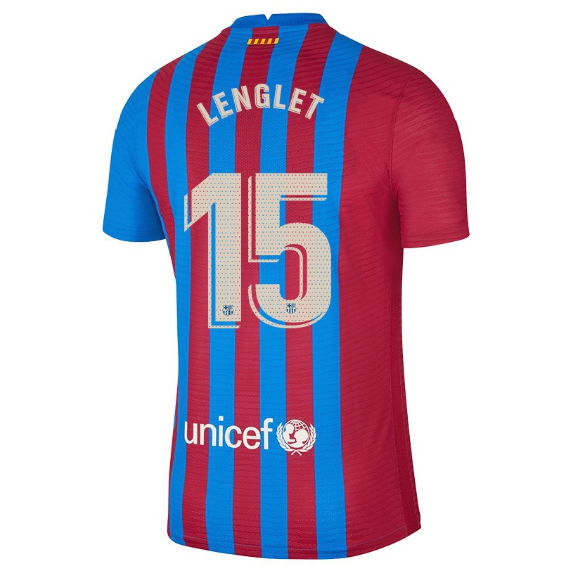 Naisten Jalkapallo Clement Lenglet #15 Kastanjanruskea Sininen Kotipaita 2021/22 Lyhythihainen Paita T-paita