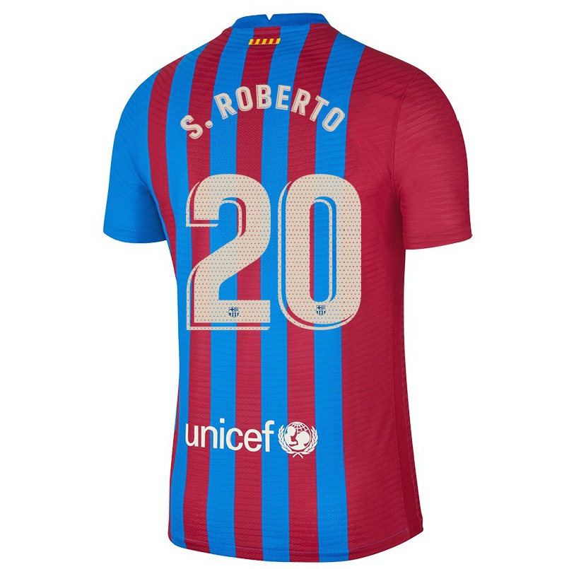 Naisten Jalkapallo Sergi Roberto #20 Kastanjanruskea Sininen Kotipaita 2021/22 Lyhythihainen Paita T-paita