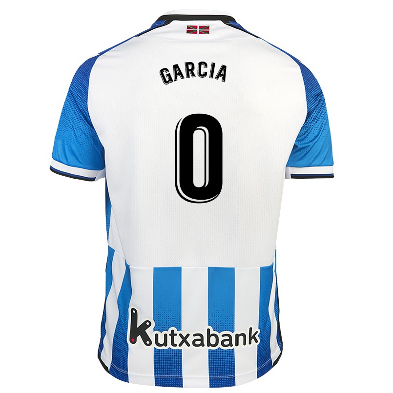 Naisten Jalkapallo Unai Garcia #0 Valkoinen Sininen Kotipaita 2021/22 Lyhythihainen Paita T-paita