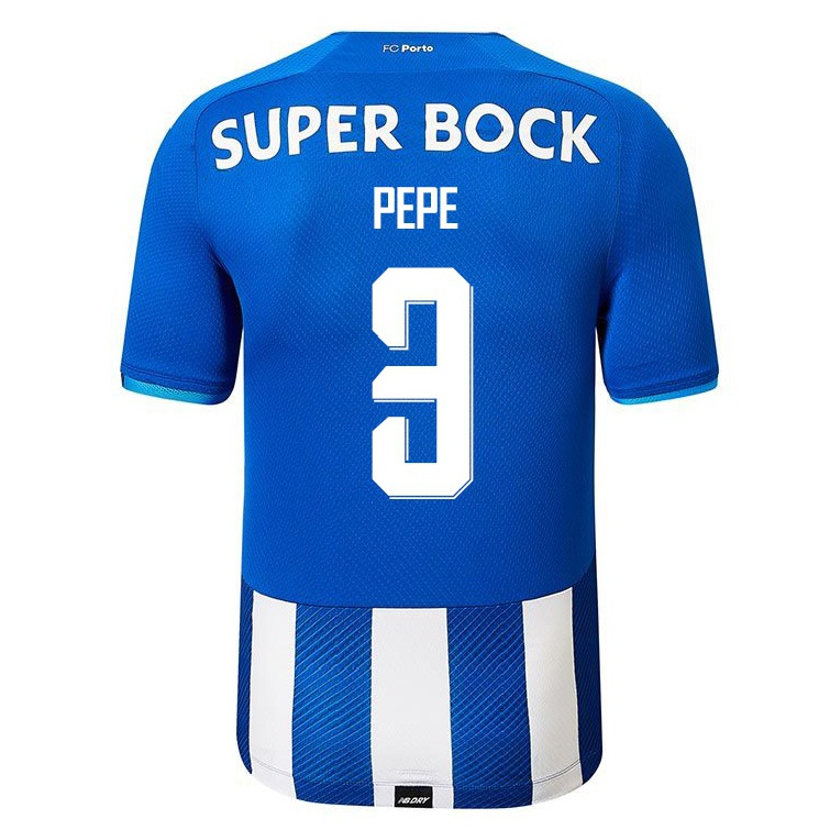 Naisten Jalkapallo Pepe #3 Kuninkaallisen Sininen Kotipaita 2021/22 Lyhythihainen Paita T-paita