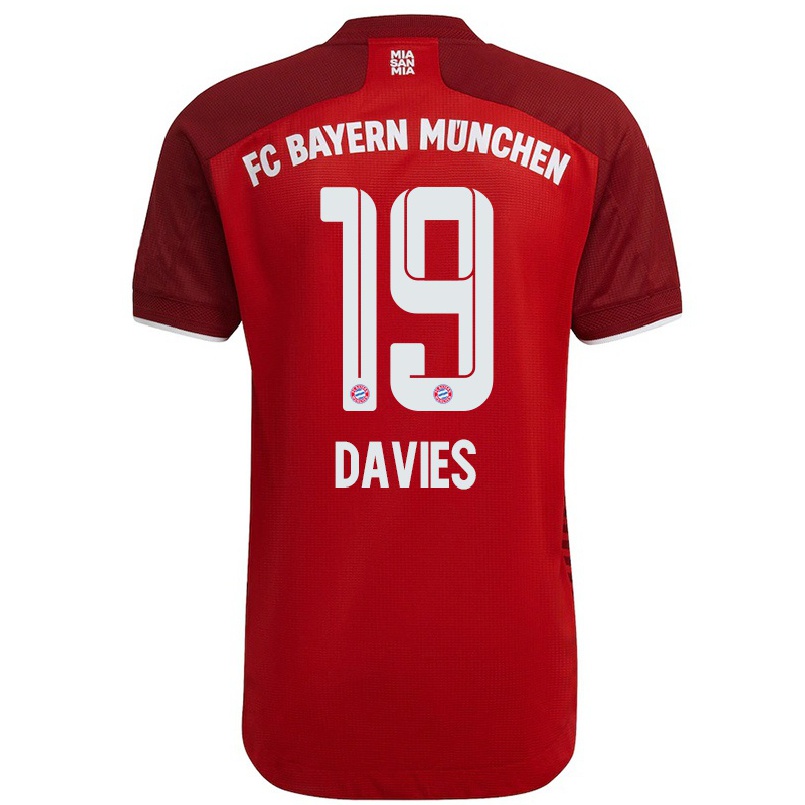 Naisten Jalkapallo Alphonso Davies #19 Tummanpunainen Kotipaita 2021/22 Lyhythihainen Paita T-paita