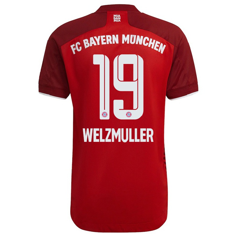 Naisten Jalkapallo Maximilian Welzmuller #19 Tummanpunainen Kotipaita 2021/22 Lyhythihainen Paita T-paita