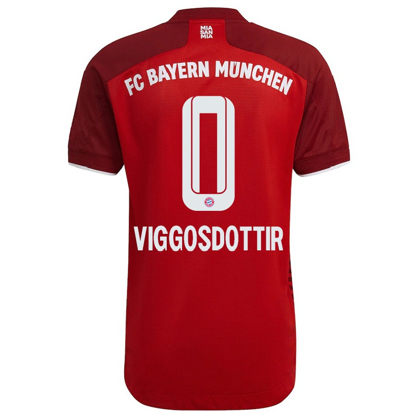 Naisten Jalkapallo Glodis Perla Viggosdottir #0 Tummanpunainen Kotipaita 2021/22 Lyhythihainen Paita T-paita
