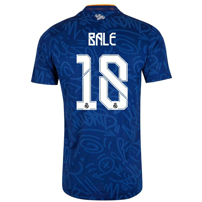 Naisten Jalkapallo Gareth Bale #18 Tummansininen Vieraspaita 2021/22 Lyhythihainen Paita T-paita