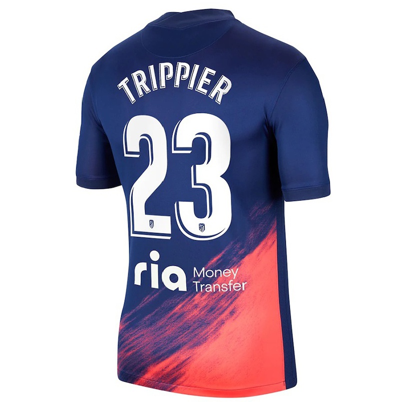 Naisten Jalkapallo Kieran Trippier #23 Tummansininen Oranssi Vieraspaita 2021/22 Lyhythihainen Paita T-paita
