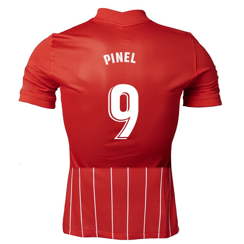 Naisten Jalkapallo Raquel Pinel #9 Tummanpunainen Vieraspaita 2021/22 Lyhythihainen Paita T-paita