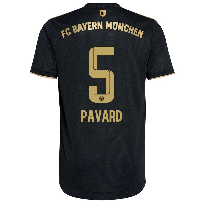 Naisten Jalkapallo Benjamin Pavard #5 Musta Vieraspaita 2021/22 Lyhythihainen Paita T-paita
