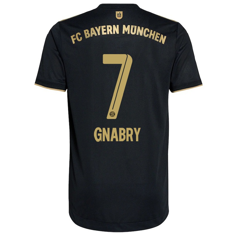 Naisten Jalkapallo Serge Gnabry #7 Musta Vieraspaita 2021/22 Lyhythihainen Paita T-paita